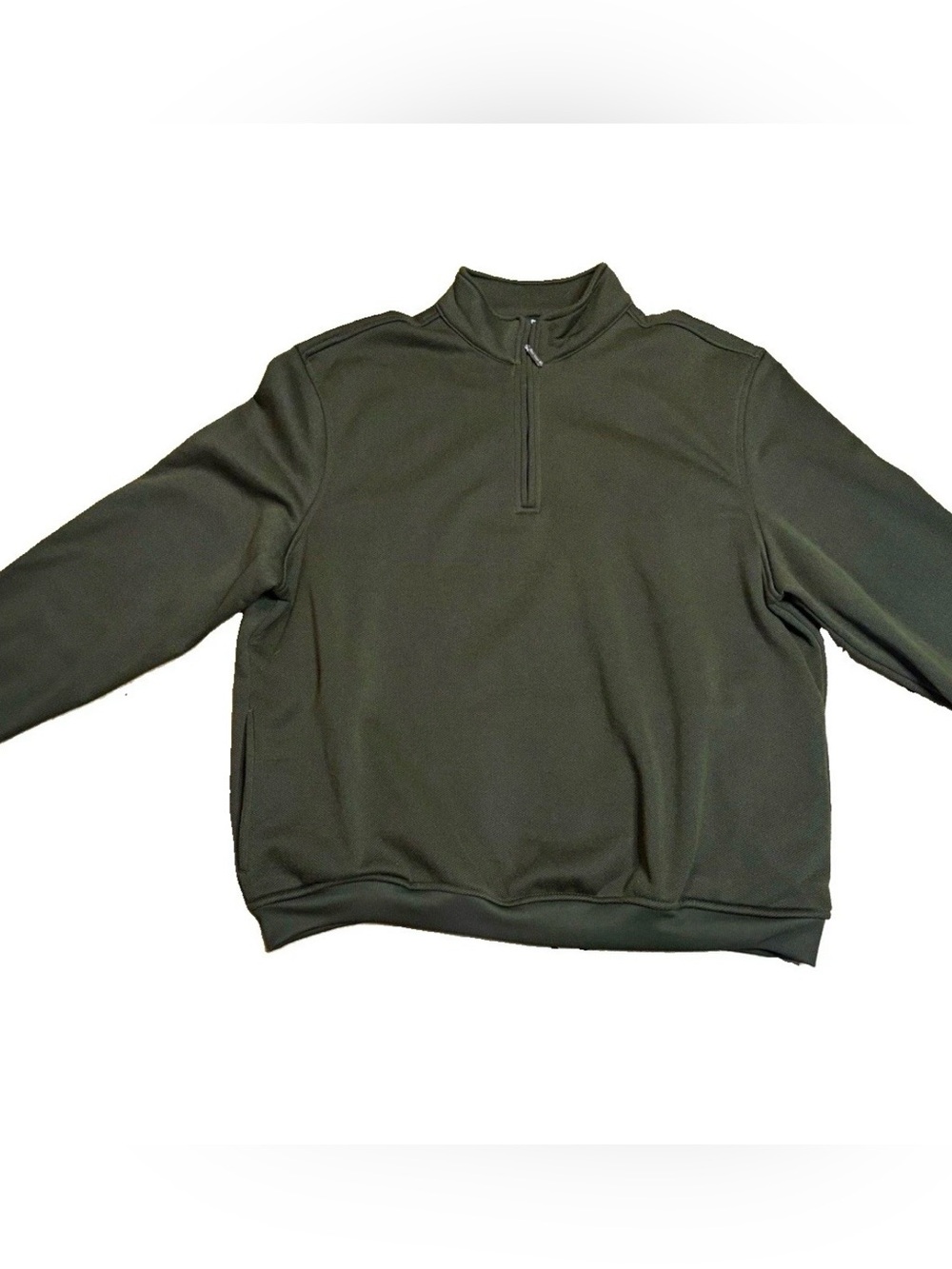 Pro Tour Men's XL Green 1/4 Zip Mock Neck Long Sleeve Polyester Pullover